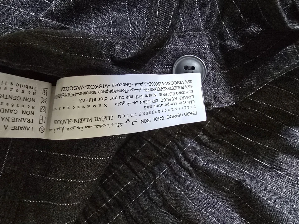 Piazza Italia Herren Jogger Hose Dunkelgrau Nadelstreifen Loose Fit Gr.48 L72-74 - Bild 4 von 4
