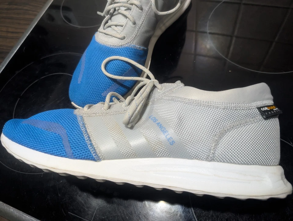 Adidas Los Angeles Turnschuhe Gr.46 2/3 UK 11 Grau / Blau Guter Zustand - Bild 3 von 4