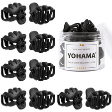 YOHAMA 10 Pcs Black Hair Clips Medium Small 1.57 in Octopus Hair Clips 4Cm Mediu