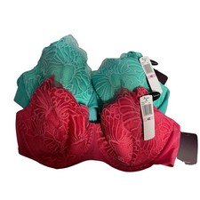 NWT Paramour by Felina Tempting Plush All Over Lace Underwire Bra Lot of 2 40D