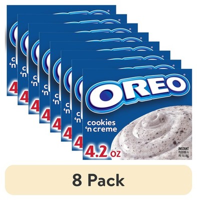 (8 pack) Jell-O Instant Pudding Mix, Oreo Cookies 'n Creme, 4.2 oz, Pie Filling