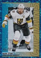 2024-25 TOPPS NHL STICKER COLLECTION #559 CAPTAINS MARK STONE SSP BLUE #56/100