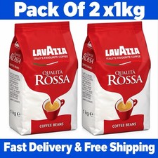 2 x 1kg Lavazza Qualita Rossa Coffee Beans Free UK Delivery