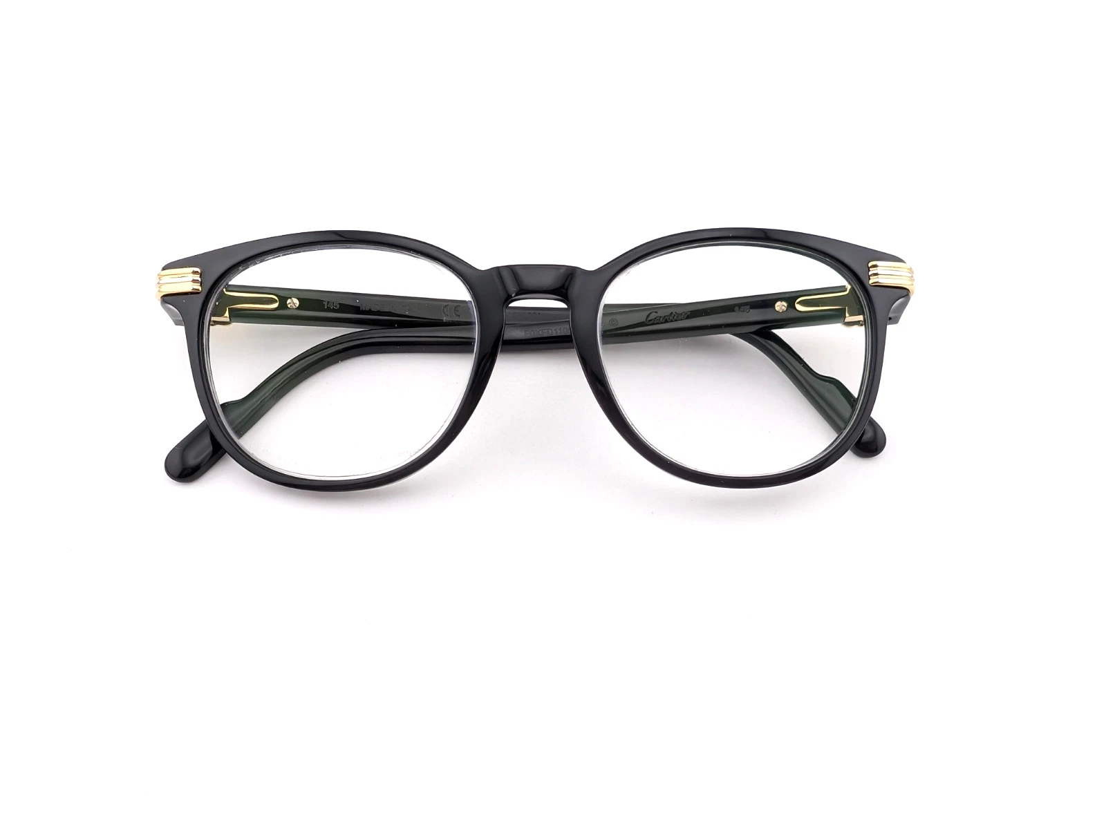 Cartier — Cartier Eyeglasses, Frames Only, CT0221O 001 Black, 50-20-145, Plastic, Italy