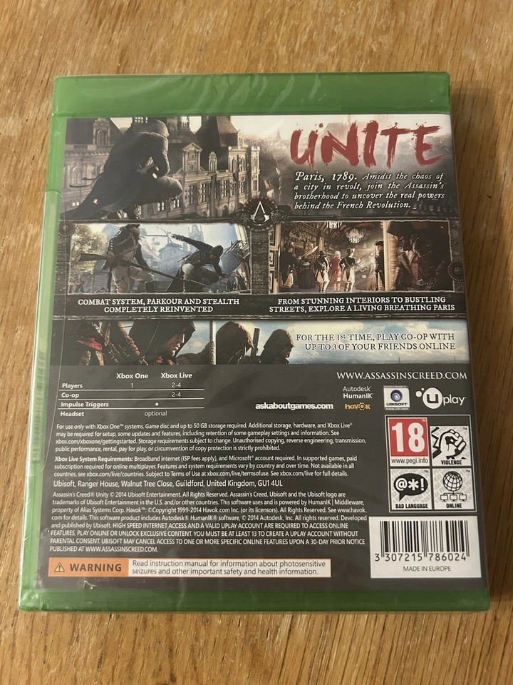 Brand New: Assassin's Creed: Unity (Microsoft Xbox One, 2014) - Sealed! - Image 2 of 3
