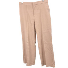 Uniqlo Women Size XL 32 33 Pants Mauve Pink Wide Leg Trousers Stretch Work Dress