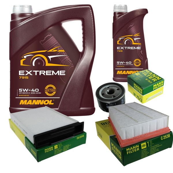 Inspektionspaket 6L Mannol Extreme 5W-40 FüR Renault Megane II Coupé-Cabriolet-image