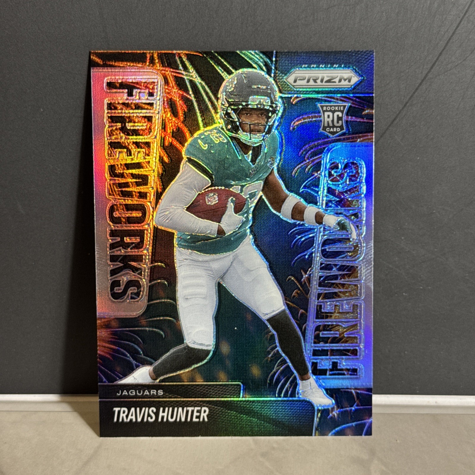 2025 Prizm Travis Hunter Fireworks Insert RC Silver Rookie #13 Jaguars
