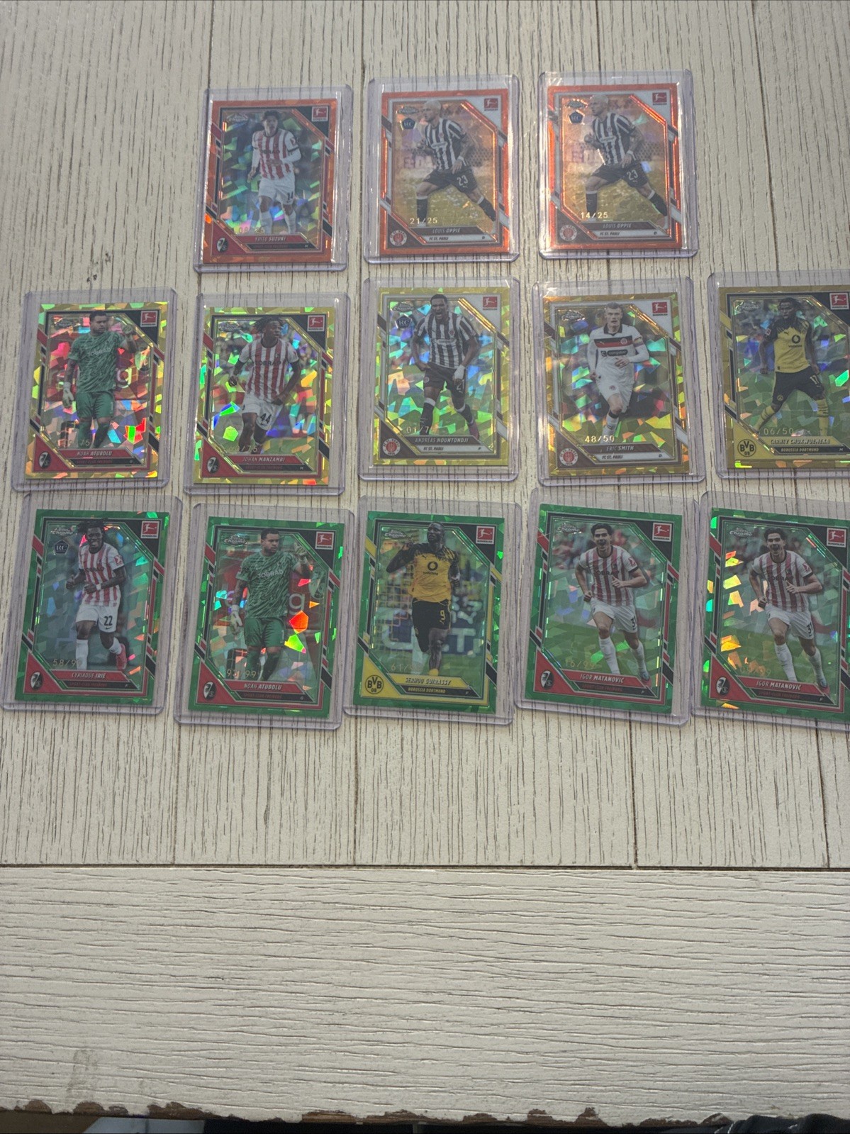 Lot Of 13 Numbered Topps Chrome Sapphire Bundesliga 2025-26 view 1