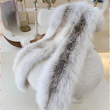 Handmade Knitted 100 Real Fox Fur Scarf Shawl Women's Fur Wraps Neck Warmer