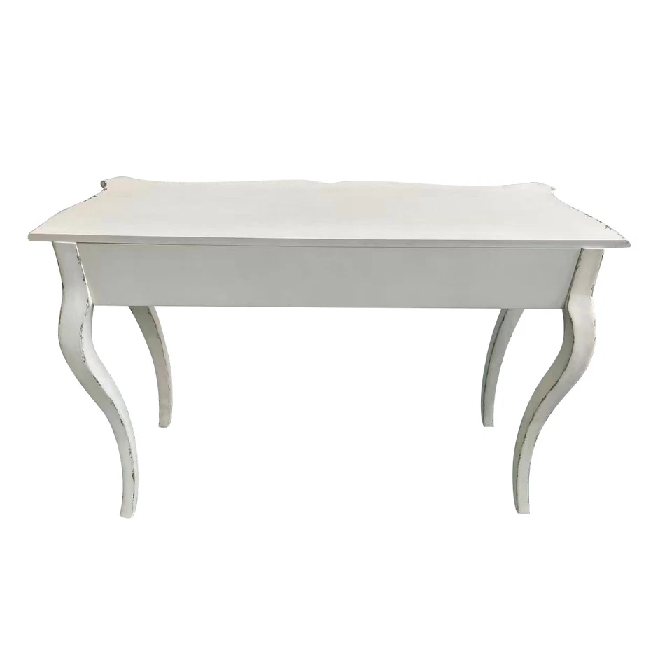 Mesa Consola Envejecida 44" Mesa Vestíbulo Decorativa con Tallas de Madera y Patas Curvas Foto 3 de 4