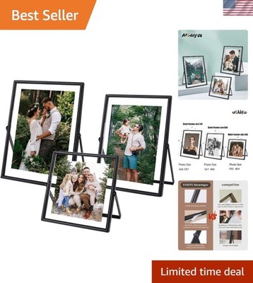 Chic Black Floating Photo Frames - 3 Sizes for Art, Memorable Moments & Gifts
