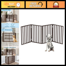 Foldable 4-Panel Pet Gate - Indoor Dog Fence for Stairs, Hallways, Doorways - 72