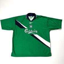 Vintage Liverpool Reebok Mens 99/2000 Away Soccer Jersey Green Sz XL/2XL (46/48)