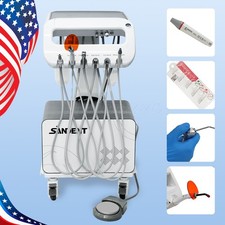 Portable Dental Mobile Delivery Unit Air Compressor Suction Syringe System 4Hole