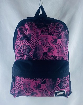 VANS OFF THE WALL Backpack In Lady Vans Design In Black/Pink