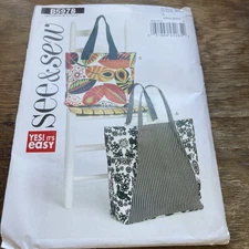 Butterick Pattern B5978 ~ EZ SEE & SEW ~ 2 Lined Bags w/Contrast Detail