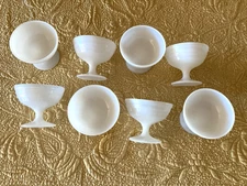 HAZEL ATLAS 8 WHITE PLATONITE PEDESTAL DISHES 3 3/4 X 3 1/8 MODERNTONE