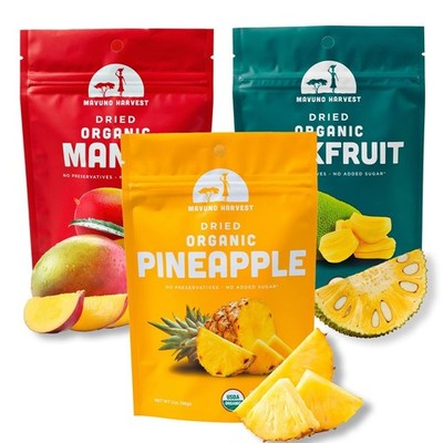 Organic Dried Fruit Variety Pack: Mango, Pineapple & Jackfruit - 2oz (Pack of 3)