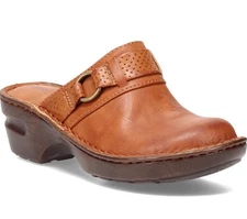 Born b.o.c. Brown Buckle Wood Slip On Wood Heel Clog Women’s  Size 11M Mules