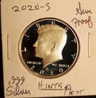 2020 S SILVER PROOF Gem Deep Cameo Kennedy Half Dollar  .999 Fine 99.9% SILVER T