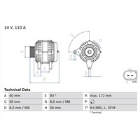Drehstromgenerator Bosch 0 986 045 330