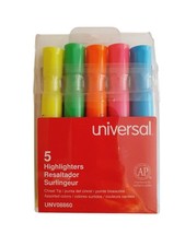Fluorescent Highlighter Set, Chisel Tip, Assorted Colors, Pack of 5