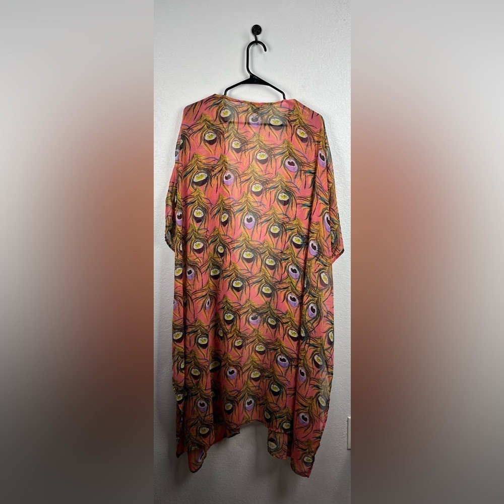 Umgee Women's Multicolor Feather Pattern Duster S… - image 3