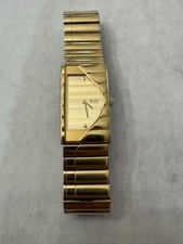 Reloj Vintage 1999 Seiko 2P20-5J99 Asimétrico Media Luna Tono Dorado - Nuevo Batería