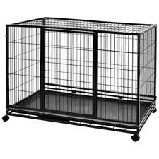 AMAZON BASICS PORTABLE HEAVY DUTY STACKABLE DOG KENNEL TRAY 48.2" L - BLACK