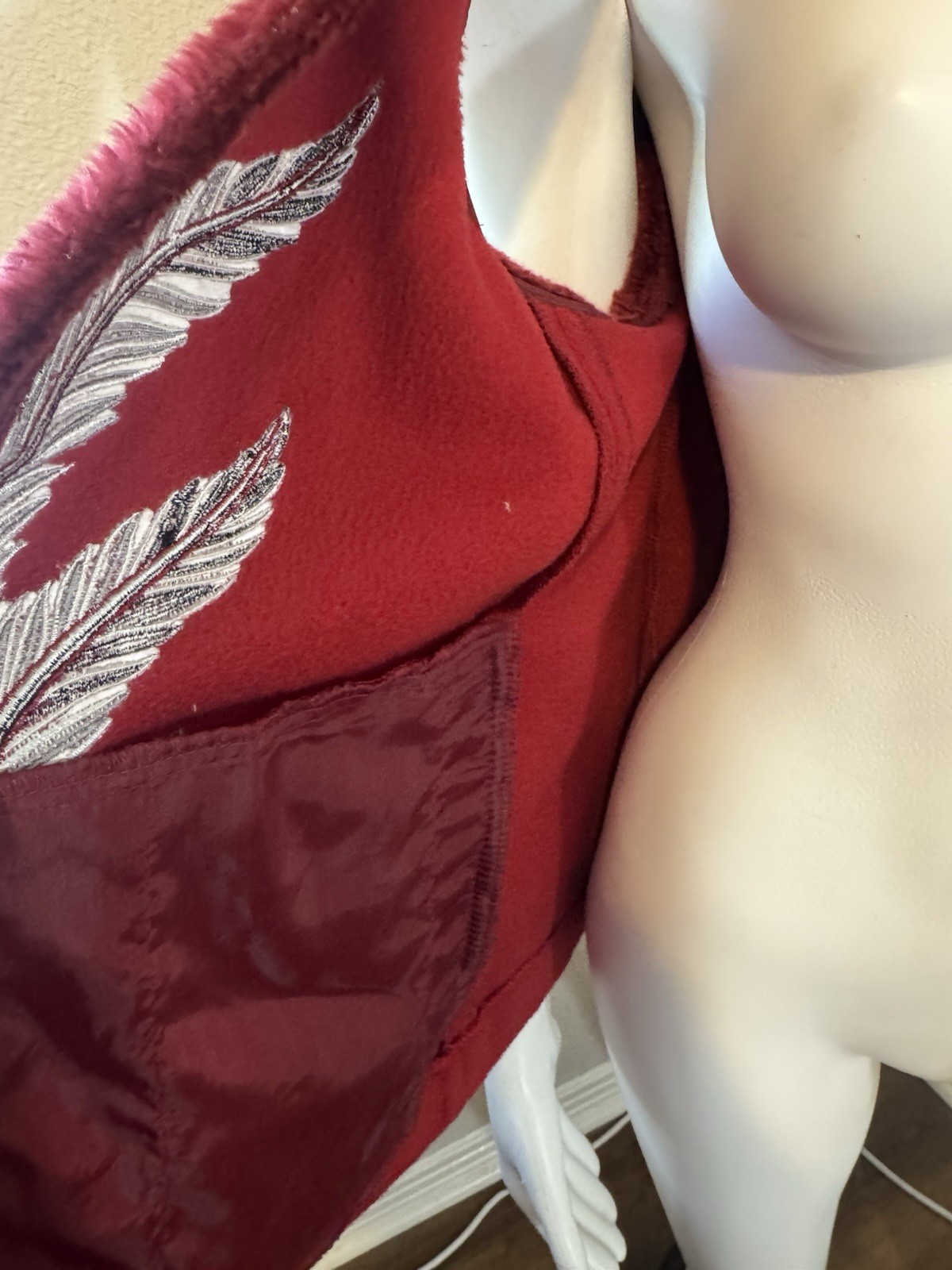 Bob Mackie Fleece Vest Large Wearable Art Boho Em… - image 3