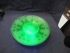 4 Anchor Hocking Ballerina Green Depression Uranium Glow Glass 10" Dinner Plates