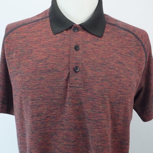 Lululemon Tech Polo Shirt Short Sleeve Multi Color Black Trim Men's XL