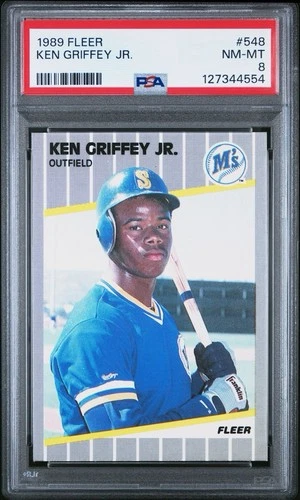 1989 Fleer #548 KEN GRIFFEY JR. Rookie Card Fresh Grade RC HOF PSA 8