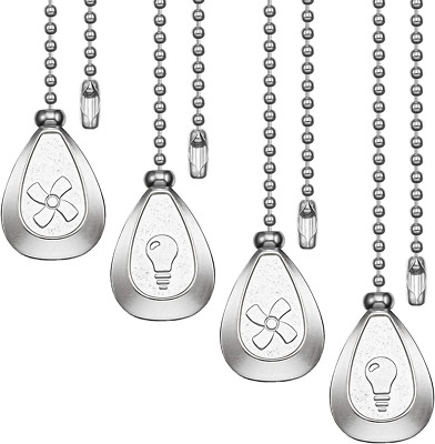 Pull Chains Decorative Extension Chain Pendant for Ceiling Lamp Fan 4 Pack