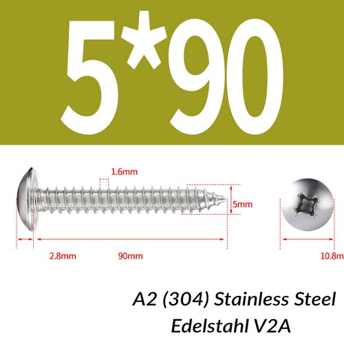 M3-M6 A2 Stainless Steel Phillips Pan Head Self Tapping Screws Tappers Pozi-Pili - Picture 83 of 133