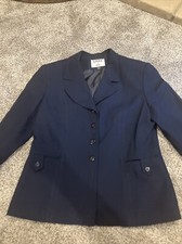Kasper ASL Jacket Womens 14 Navy Blazer Career Office Professional