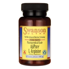 Swanson Ajipure L-arginine - Pharmaceutical Grade 500 mg 60 Veggie Capsules.