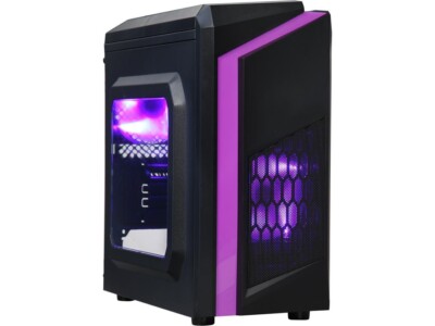 Custom Gaming Computer Desktop RTX 4060 AMD Ryzen 2TB SSD 32GB DDR4 Purple PC