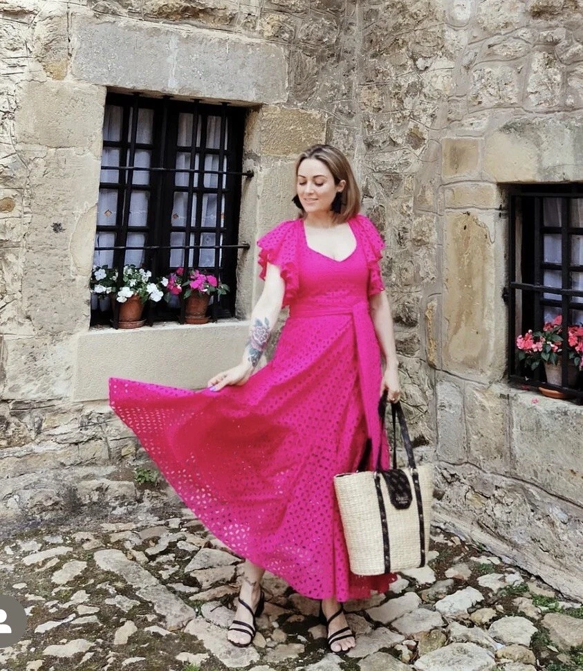 fuchsia color dress