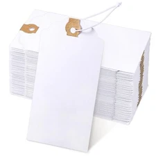 120 Pack White Gift Tags with Elastic String Hang Paper Marking Tags with Str...