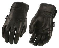 Milwaukee Leather MG7700 Ladies Black Lightweight Leather Gloves with Gel Palm