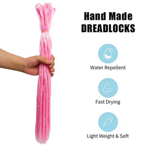 20" 24" Handmade Dreads Extensions Synthetic Dreads SE Dreads Braid in Dreadlock - Picture 6 of 91