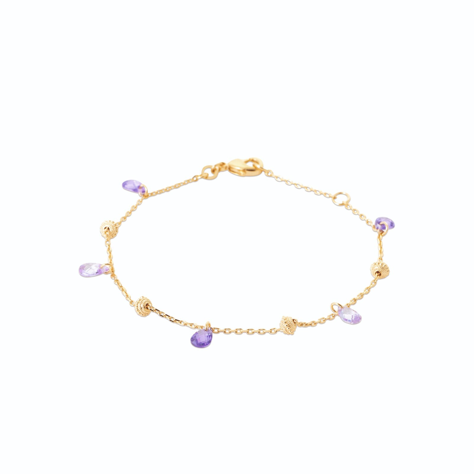 Bracelet en Plaqué Or Bohème, Bijou Cristal Ethnique pour Look d'Été et Soirée