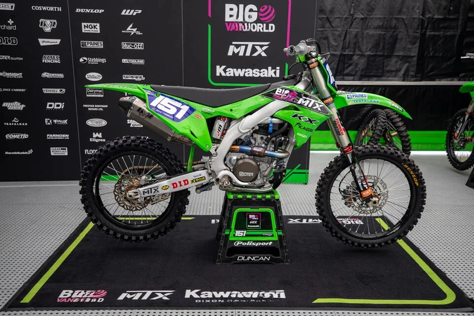 Parking Mat for Kawasaki Motorcycle Bike Garage Floor Washable Carpet 220x 80cm - Image 3 of 3