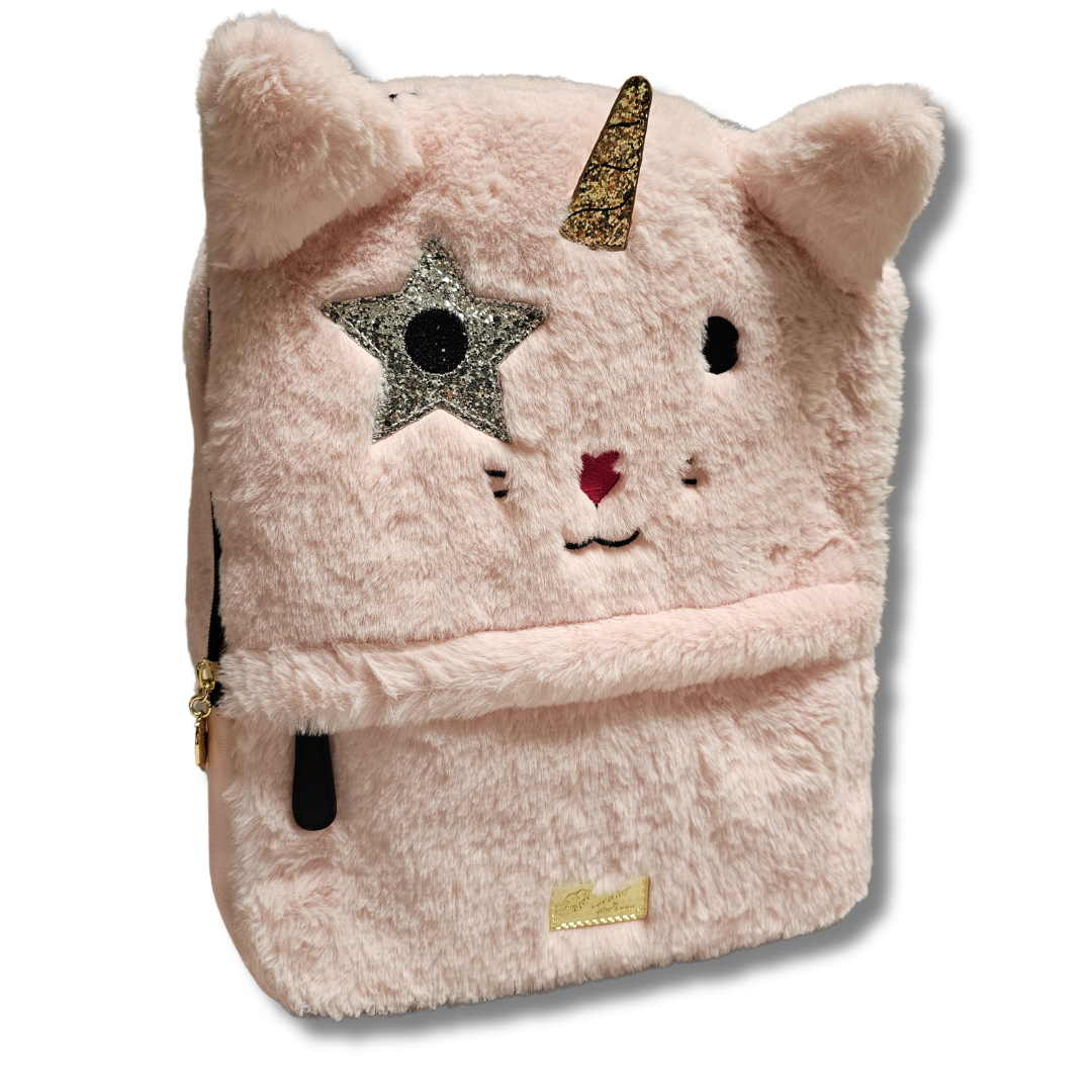 Luv Betsey Johnson Furry Pink Unicorn Luxury Backpack Key  display picture 3