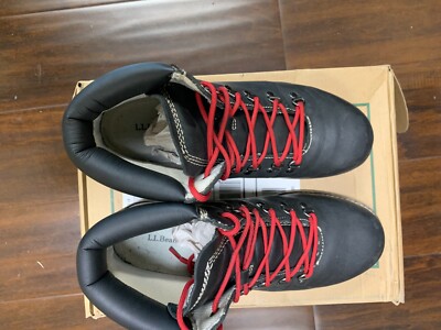 LL Bean Hiking Boots Mens 8 Vintage Italy Black Leather GTX  display picture 3