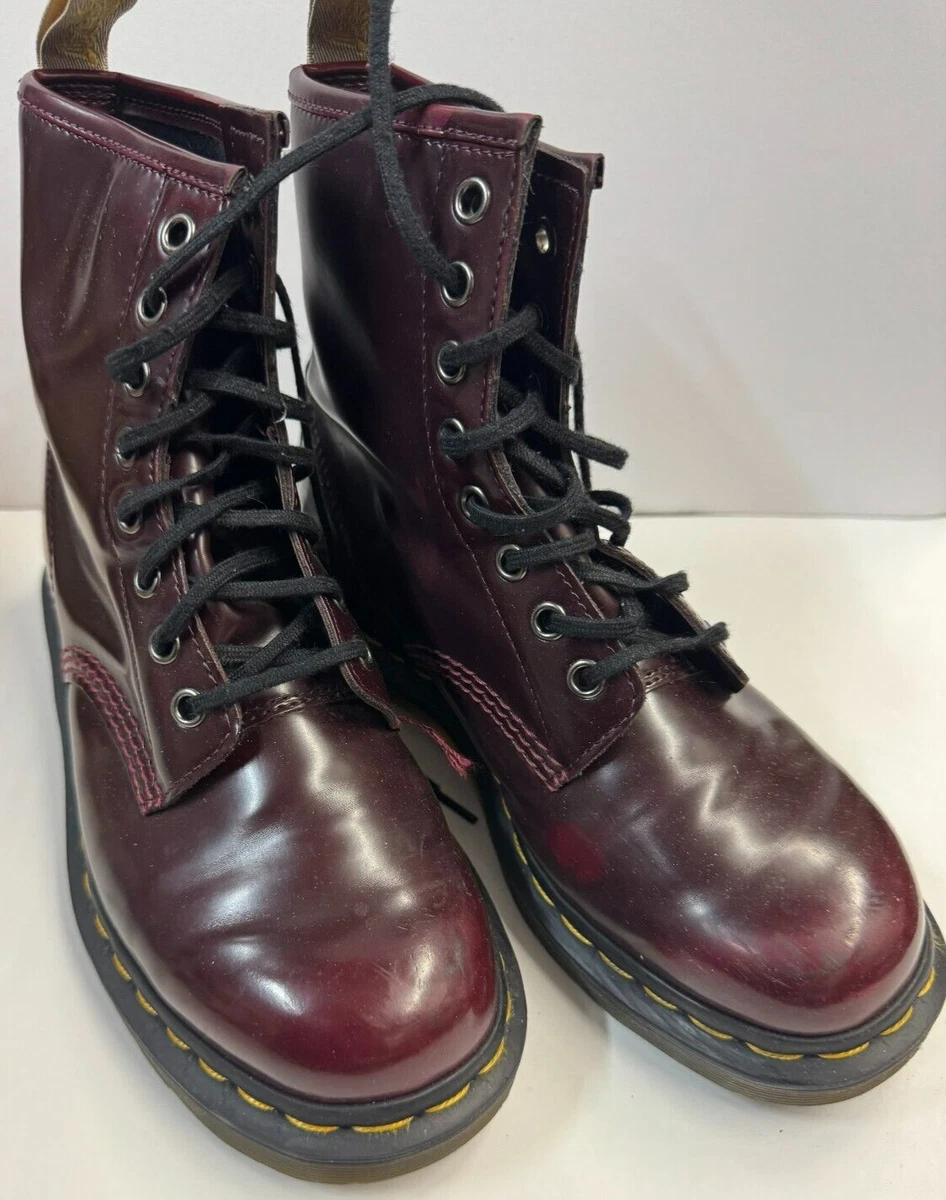 Dr. Martens 23756 Vegan Cherry Burgundy Classic Leather Boots US