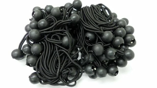 (100) NEW 9" Black Ball Bungee Bungie Cord Heavy Duty Canopy Tarp Tie Downs