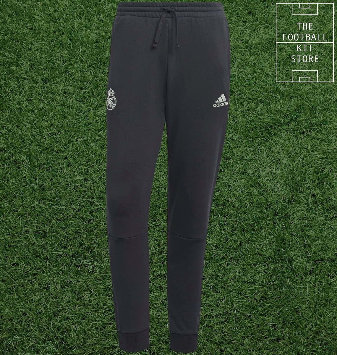 adidas Real Madrid Travel Sweat Pants Mens Joggers Zip Pockets